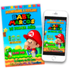 Baby Mario Bros Invitación Digital de Cumpleaños Personalizada