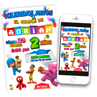Pocoyo Invitación Digital Mod 02