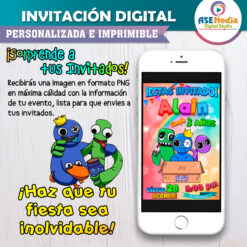 Rainbow Friends Invitación Digital para Cumpleaños