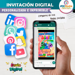 Rainbow Friends Invitación Digital para Cumpleaños