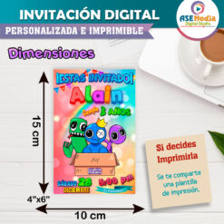 Rainbow Friends Invitación Digital para Cumpleaños