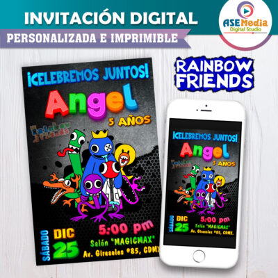 Rainbow Friends Invitación Digital Personalizada #2