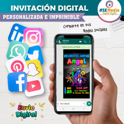 Rainbow Friends Invitación Digital Personalizada #2