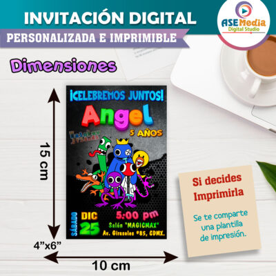 Rainbow Friends Invitación Digital Personalizada #2