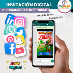 La Leyenda de Zelda Invitación Digital Personalizada