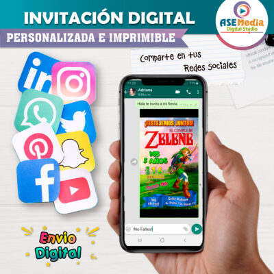La Leyenda de Zelda Invitación Digital Personalizada