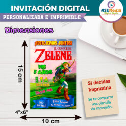 La Leyenda de Zelda Invitación Digital Personalizada