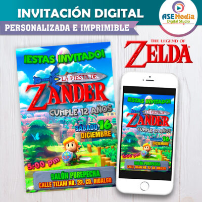 Zelda Invitación Digital Personalizada