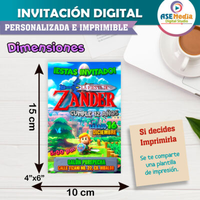 Zelda Invitación Digital Personalizada