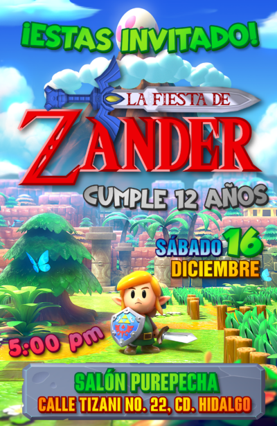 Zelda Invitación Digital Personalizada