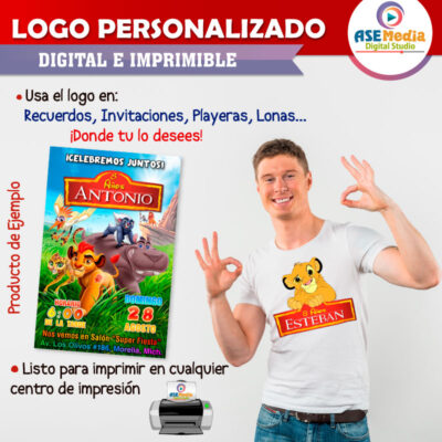 El Rey León Logo Personalizado con Nombre