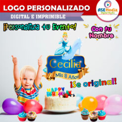 Alternative view of La Cenicienta Logo Personalizado con Nombre