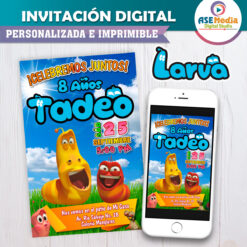 Larva Invitación Digital de Cumpleaños
