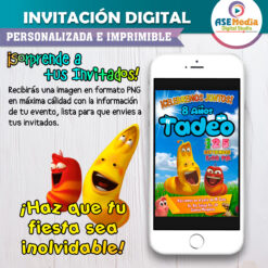 Larva Invitación Digital de Cumpleaños