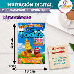 Larva Invitación Digital de Cumpleaños