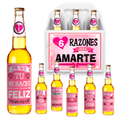 Etiquetas Cervezas 6 Razones Rosas para Amarte Archivo Imprimible