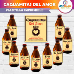 Caguamitas del Amor Cerveza Corona Etiquetas Imprimibles