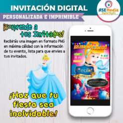 La Cenicienta Invitación Digital de Cumpleaños