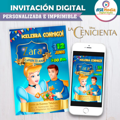 La Cenicienta Invitación Digital de Cumpleaños #2