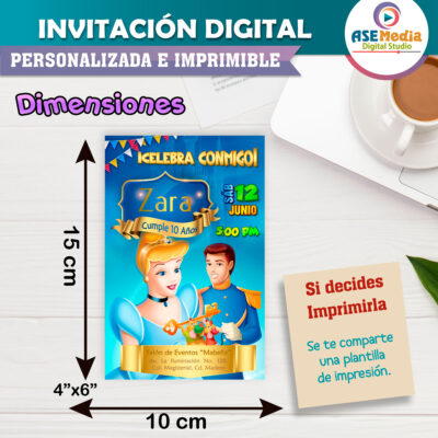 La Cenicienta Invitación Digital de Cumpleaños #2