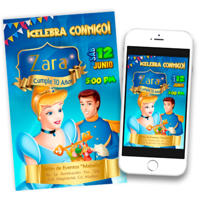 La Cenicienta Invitación Digital de Cumpleaños #2