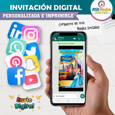 La Cenicienta Invitación Digital de Cumpleaños #3