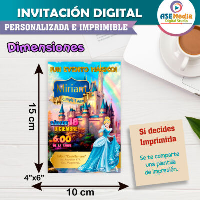 La Cenicienta Invitación Digital de Cumpleaños #3