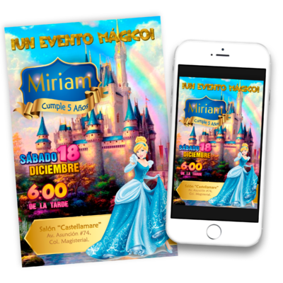La Cenicienta Invitación Digital de Cumpleaños #3