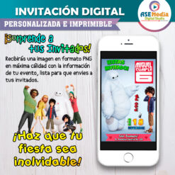 Grandes Héroes Baymax Invitación Digital Personalizada #2