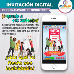 Grandes Héroes Baymax Invitación Digital Personalizada #4