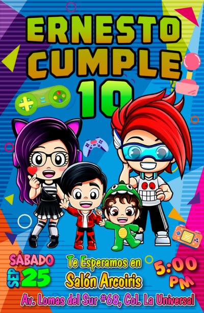 Family Juega Karim Juega Invitación Digital Personalizada
