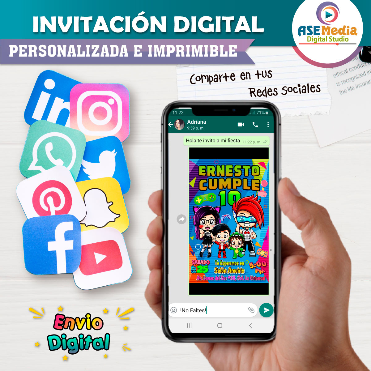 Family Juega Karim Juega Invitación Digital Personalizada