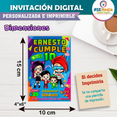 Family Juega Karim Juega Invitación Digital Personalizada