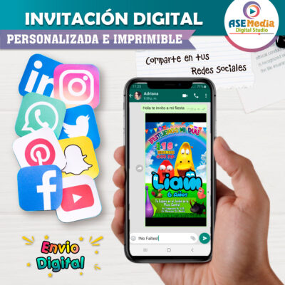 Larva Invitación Digital de Cumpleaños #2