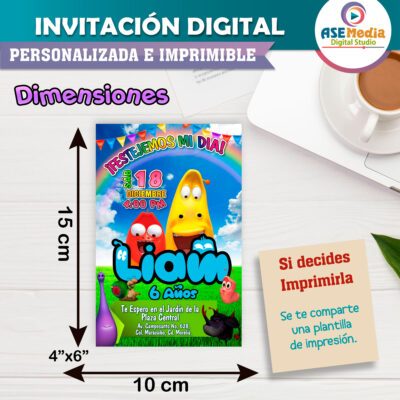 Larva Invitación Digital de Cumpleaños #2