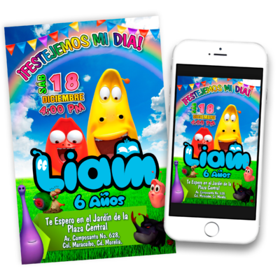 Larva Invitación Digital de Cumpleaños #2