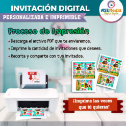 Masha y el Oso Invitación Digital Personalizada Mod. 04