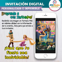 Rapunzel Enredados Invitación Digital Personalizada