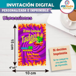 Takis Fuego Invitación Digital Personalizada