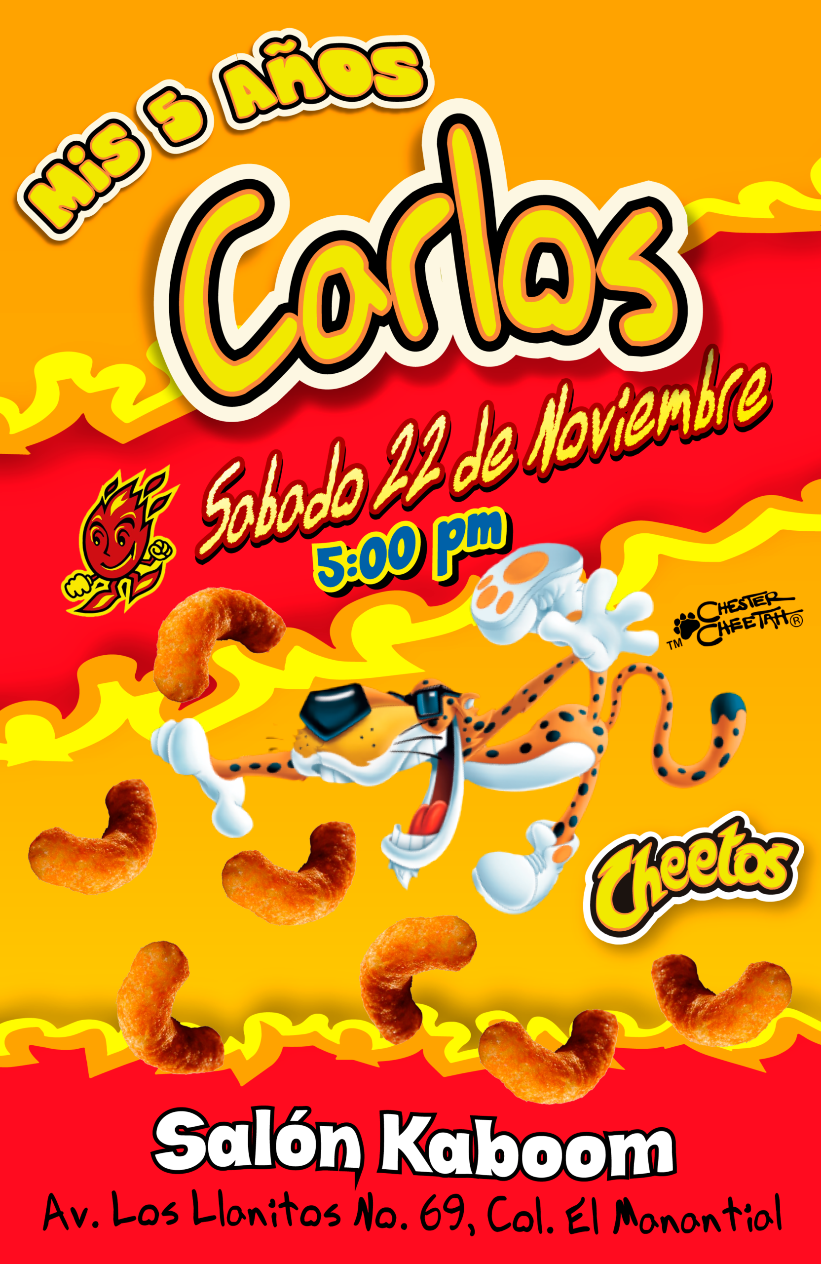 Cheetos Flamin Hot Invitación Digital Personalizada