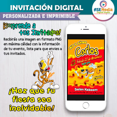 Cheetos Flamin Hot Invitación Digital Personalizada