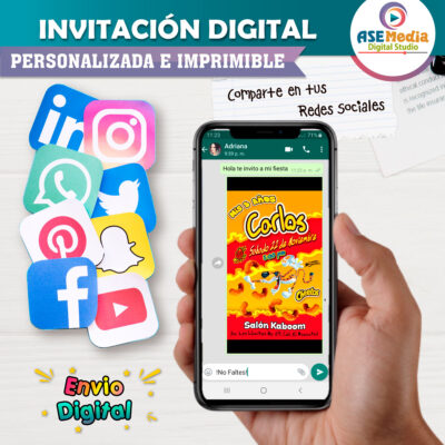 Cheetos Flamin Hot Invitación Digital Personalizada