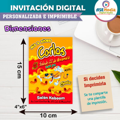 Cheetos Flamin Hot Invitación Digital Personalizada