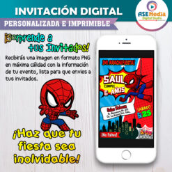 Spiderman Invitación Digital de Cumpleaños