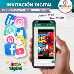 Spiderman Invitación Digital de Cumpleaños