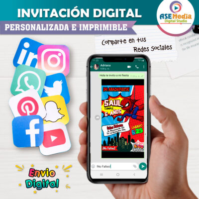 Spiderman Invitación Digital de Cumpleaños