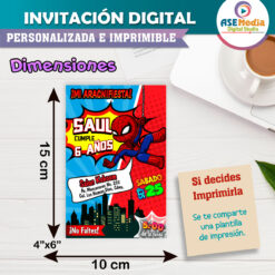 Spiderman Invitación Digital de Cumpleaños
