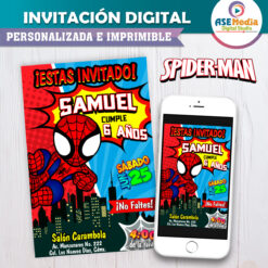 Spiderman Invitación Digital de Cumpleaños Mod. 02