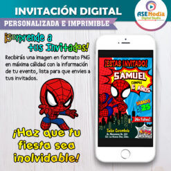 Spiderman Invitación Digital de Cumpleaños Mod. 02