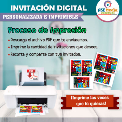 Spiderman Invitación Digital de Cumpleaños Mod. 02